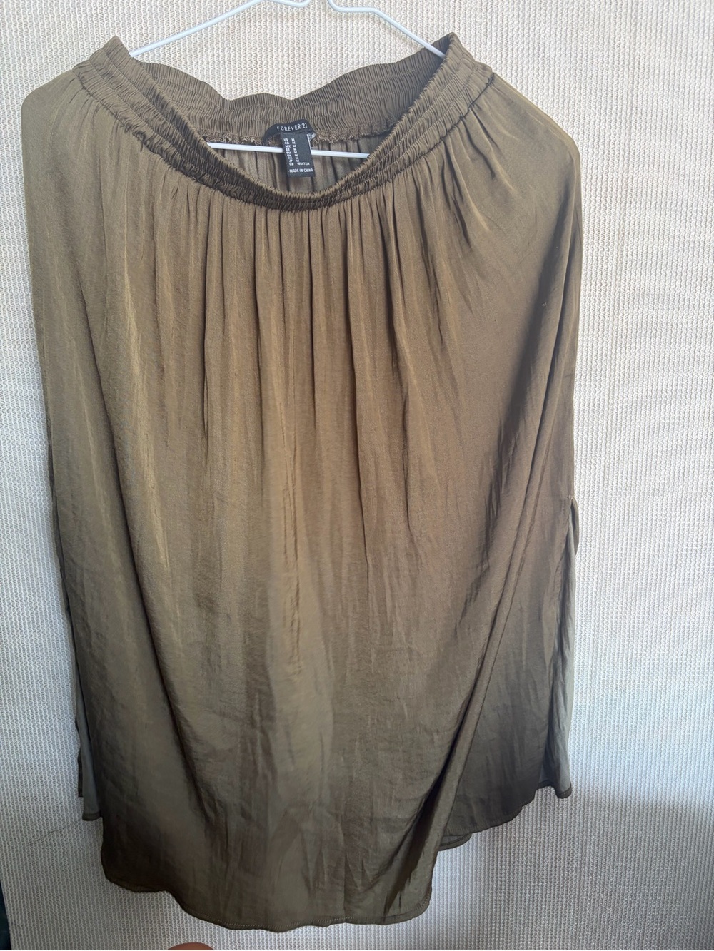 Forever 21 Olive Green Maxi Skirt with Elastic Waist